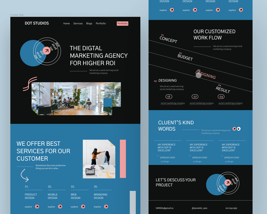 Digital marketing agency website UI